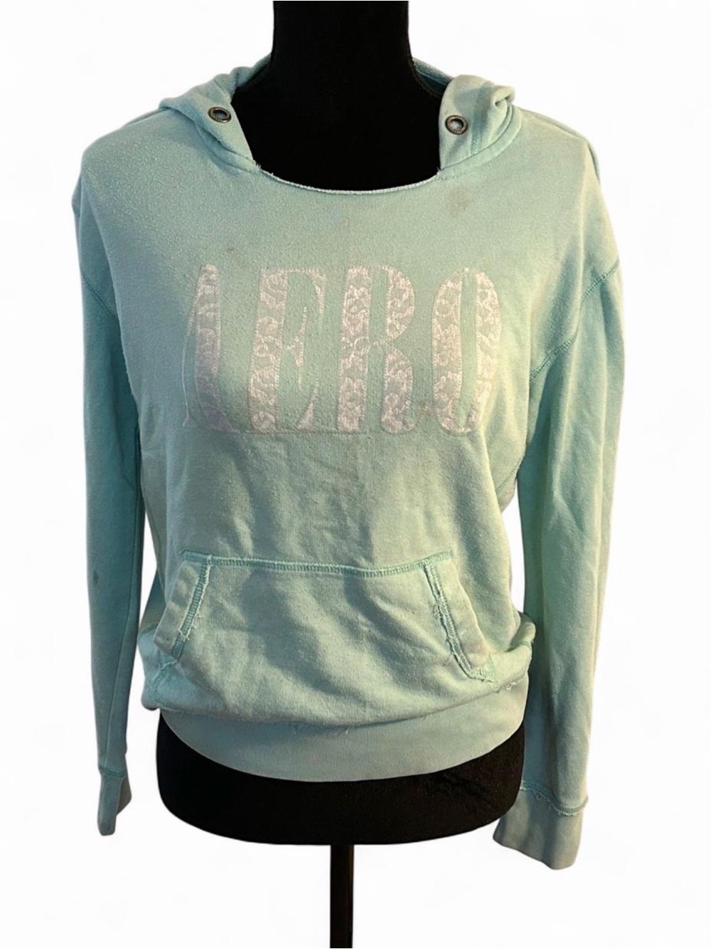 Aeropostale Light Mint Green Hooded Sweatshirt